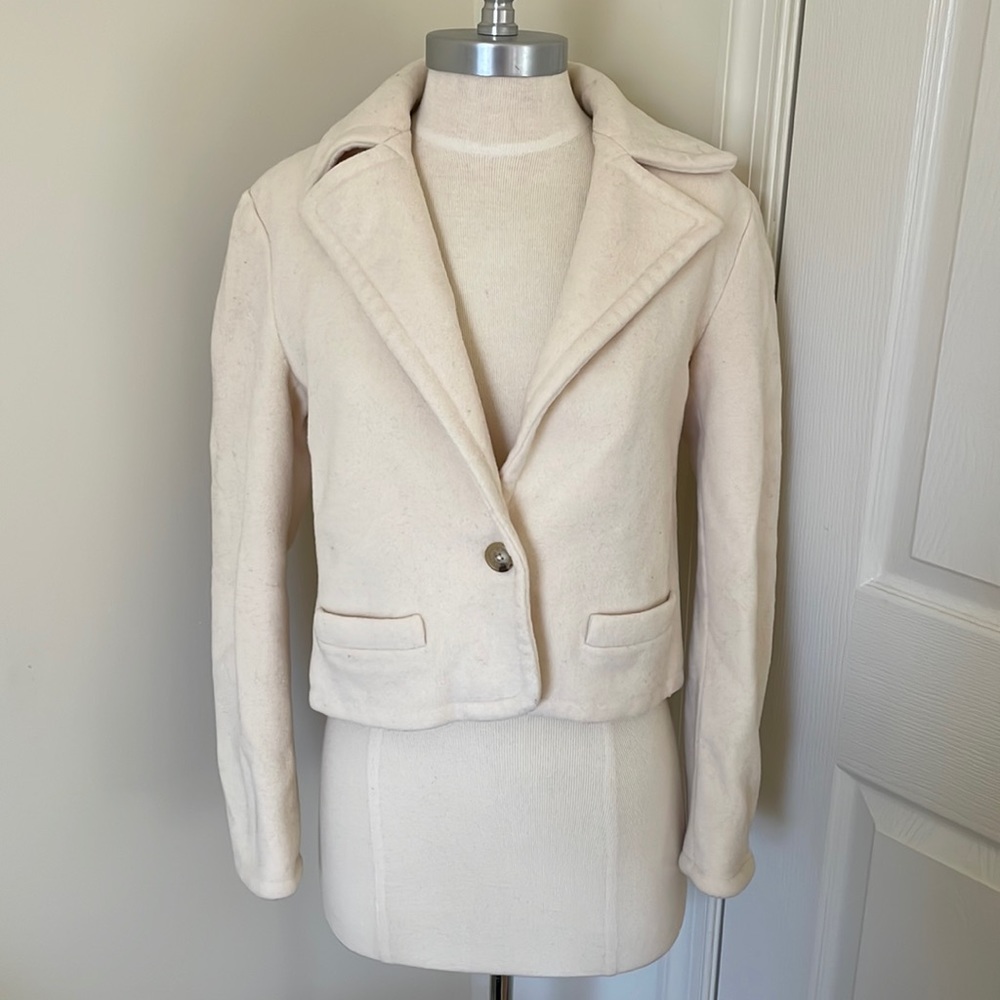 Ralph Lauren 100% Wool Blazer Cream Size M